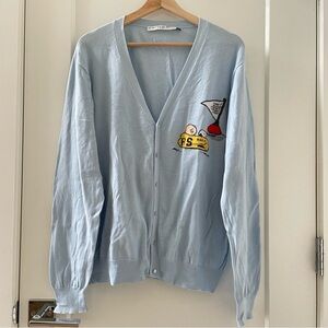 JC de CASTELBAJAC Cardigan Sweater Peanuts Snoopy Size M Light Blue